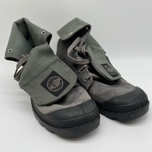 Palladium Baggy Combat Military Boots Pampa Supply Canvas Gray Black Mens 12